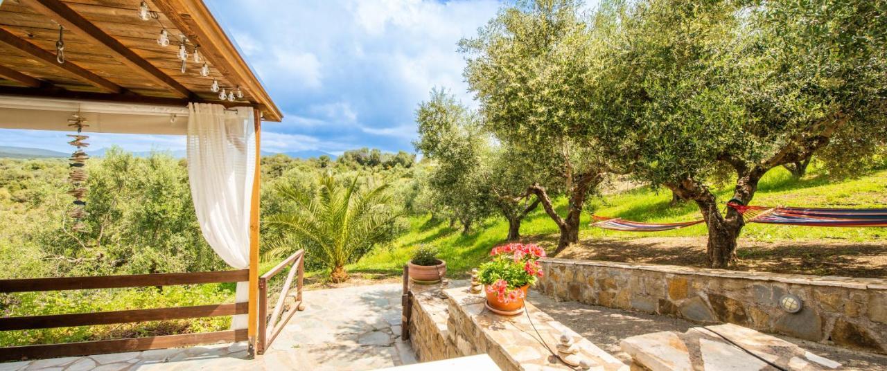 Hakuna Matata Holidays Wooden Lodge With Airco & Pool In Greek Olive Grove Μεθώνη Εξωτερικό φωτογραφία